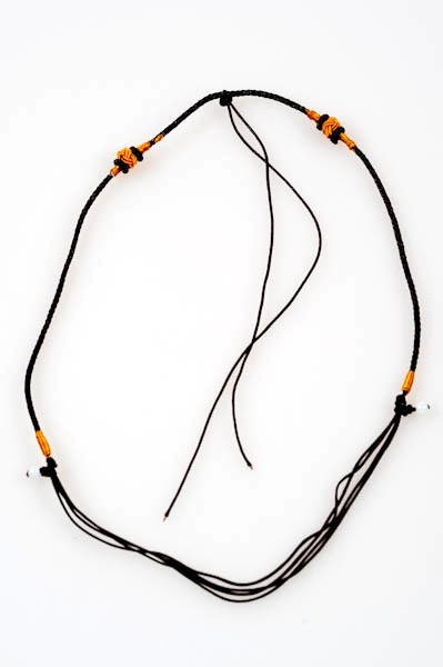 Collier cordon avec perles - long. 65 cm - noir